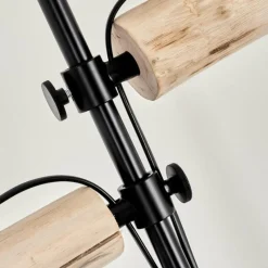 Lampes Vintages & Rétros-hofstein Lampadaire Gondo Bois clair, Noir, 2 lumières