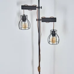 Lampes Vintages & Rétros-hofstein Lampadaire Gondo Écru, Noir, 2 lumières