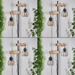 Lampes Vintages & Rétros-hofstein Lampadaire Gondo Écru, Noir, 2 lumières