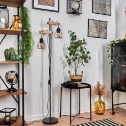 Lampes Vintages & Rétros-hofstein Lampadaire Gondo Écru, Noir, 2 lumières