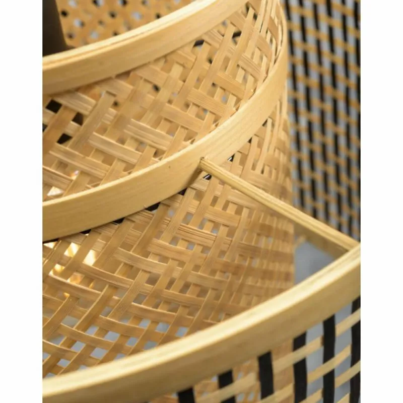 Style Boho-Chic-Good & Mojo Lampadaire Bhutan Noir, 1 lumière