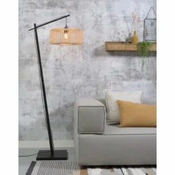 Style Boho-Chic-Good & Mojo Lampadaire BROMO Noir, 1 lumière