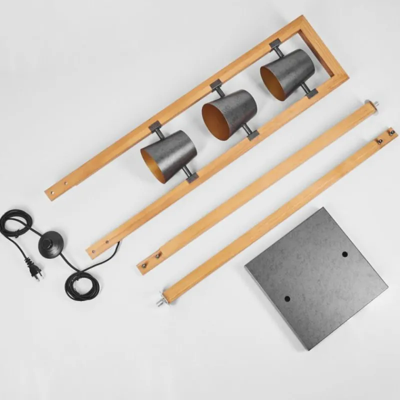 Lampes Dorées-hofstein Lampadaire Gressot Brun, Gris, 3 lumières