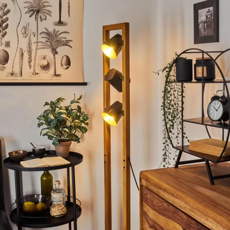 Lampes Dorées-hofstein Lampadaire Gressot Brun, Gris, 3 lumières