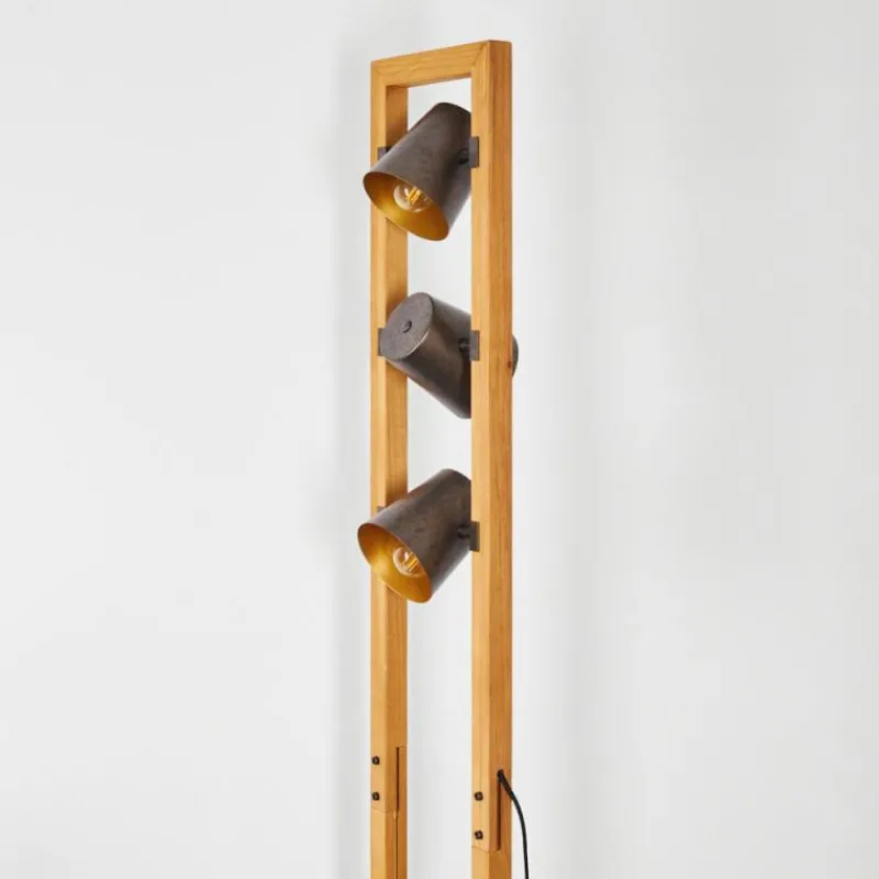 Lampes Dorées-hofstein Lampadaire Gressot Brun, Gris, 3 lumières