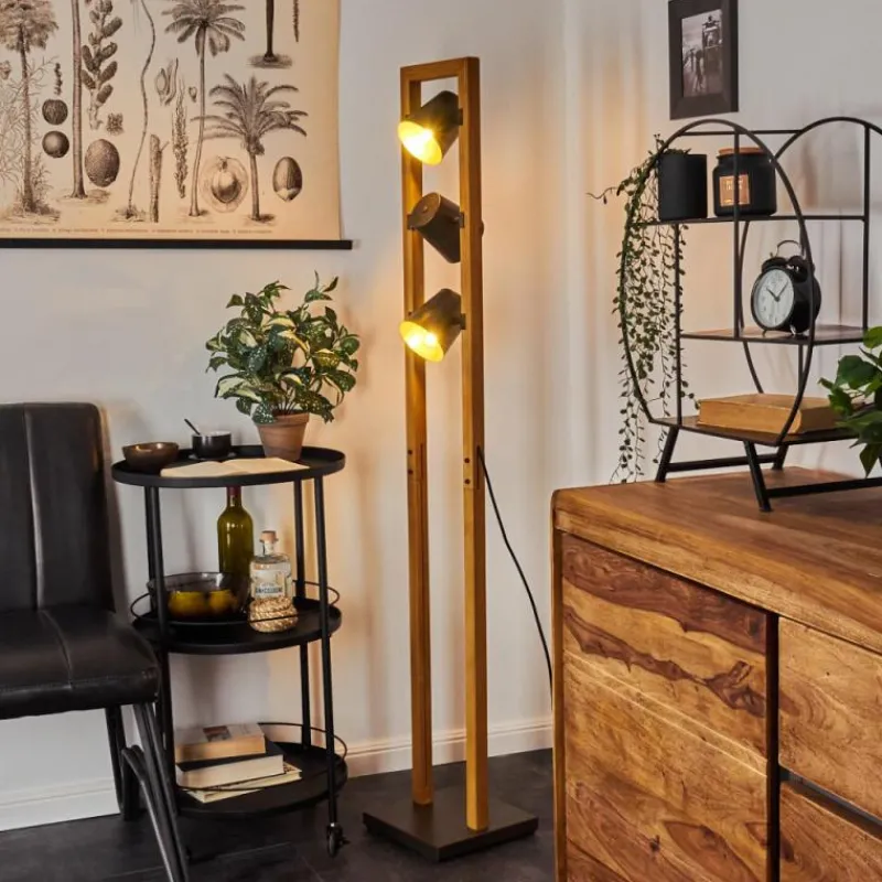 Lampes Dorées-hofstein Lampadaire Gressot Brun, Gris, 3 lumières