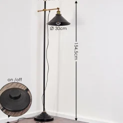 Lampes Dorées-hofstein Lampadaire Gudem Noir doré, 1 lumière