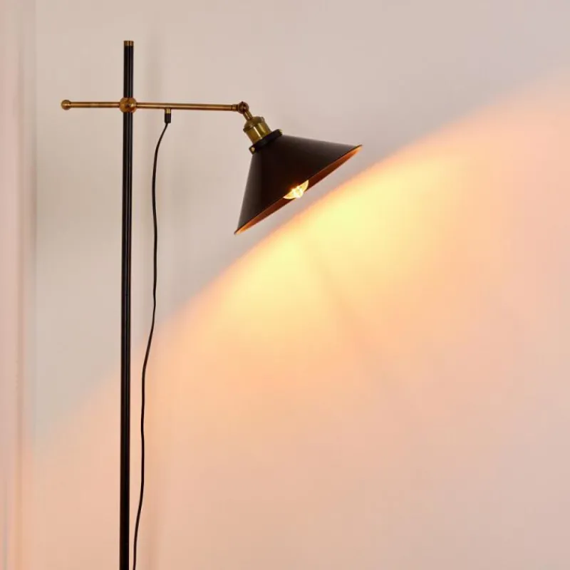 Lampes Dorées-hofstein Lampadaire Gudem Noir doré, 1 lumière