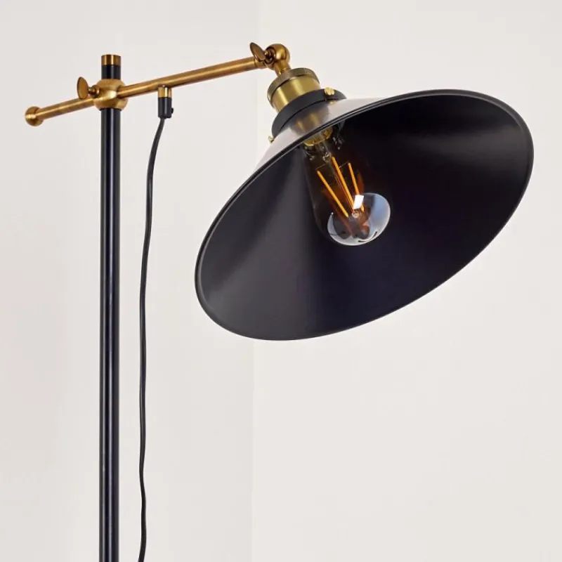 Lampes Dorées-hofstein Lampadaire Gudem Noir doré, 1 lumière