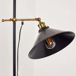 Lampes Dorées-hofstein Lampadaire Gudem Noir doré, 1 lumière