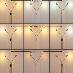 hofstein Lampadaire Gulkana LED Nickel mat, 2 lumières