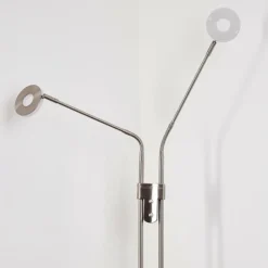 hofstein Lampadaire Gulkana LED Nickel mat, 2 lumières