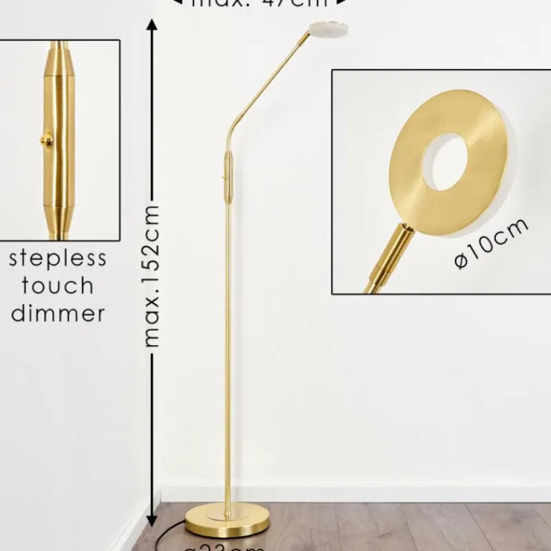 Lampes Dorées-hofstein Lampadaire Gulkana LED Or, 1 lumière