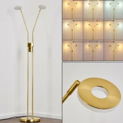 Lampes Dorées-hofstein Lampadaire Gulkana LED Or, 2 lumières