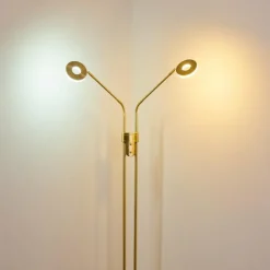 Lampes Dorées-hofstein Lampadaire Gulkana LED Or, 2 lumières