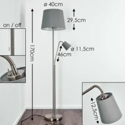 Lampes En Tissu-hofstein Lampadaire Gunstock Nickel mat, 2 lumières