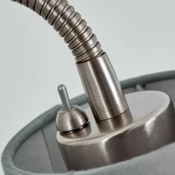 Lampes En Tissu-hofstein Lampadaire Gunstock Nickel mat, 2 lumières