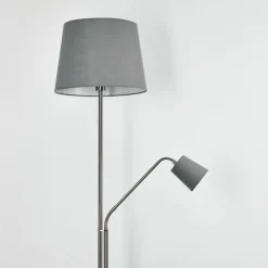 Lampes En Tissu-hofstein Lampadaire Gunstock Nickel mat, 2 lumières