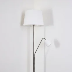 Lampes En Tissu-hofstein Lampadaire Gunstock Nickel brillant, 2 lumières