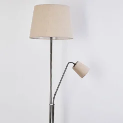 Lampes En Tissu-hofstein Lampadaire Gunstock Nickel brillant, 2 lumières