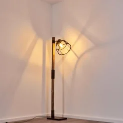 Lampes Vintages & Rétros-hofstein Lampadaire Haervej Bois foncé, Noir, 1 lumière