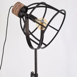 Lampes Industrielles-hofstein Lampadaire Haervej Bois foncé, Noir, 1 lumière