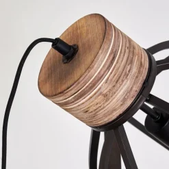 Lampes Industrielles-hofstein Lampadaire Haervej Bois foncé, Noir, 1 lumière