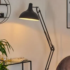 hofstein Lampadaire Hallsta Chrome, Noir, 1 lumière