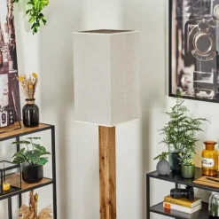 Lampes En Tissu-hofstein Lampadaire Ham Écru, Noir, 1 lumière