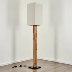 Lampes En Tissu-hofstein Lampadaire Ham Écru, Noir, 1 lumière