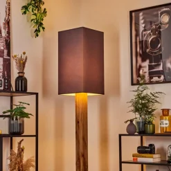 Lampes En Tissu-hofstein Lampadaire Ham Écru, Noir, 1 lumière