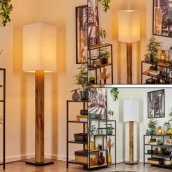 Lampes En Tissu-hofstein Lampadaire Ham Écru, Noir, 1 lumière