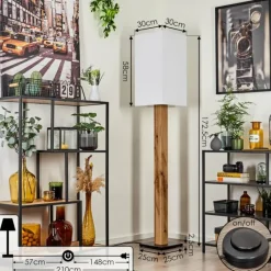 Lampes En Tissu-hofstein Lampadaire Ham Écru, Noir, 1 lumière