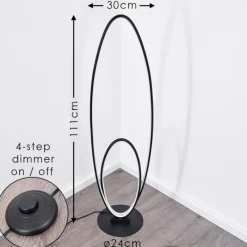 hofstein Lampadaire Harpeth LED Noir, 1 lumière* Lampadaires Et Lampes Sur Pied