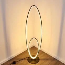 hofstein Lampadaire Harpeth LED Noir, 1 lumière* Lampadaires Et Lampes Sur Pied