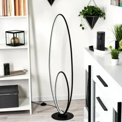 hofstein Lampadaire Harpeth LED Noir, 1 lumière* Lampadaires Et Lampes Sur Pied