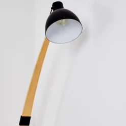 Luminaires Scandinaves-hofstein Lampadaire Higashi Bois clair, Noir, 1 lumière