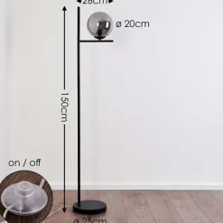 hofstein Lampadaire Hogatza Noir, 1 lumière