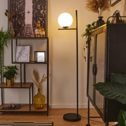 hofstein Lampadaire Hogatza Noir, 1 lumière