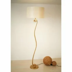 Lampes En Tissu-Luminaires Holländer Lampadaire Holländer TROFEO Or, Blanc, 1 lumière