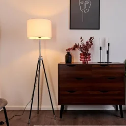 Lampes En Tissu-hofstein Lampadaire Honoa Chrome, Noir, 1 lumière