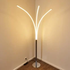 hofstein Lampadaire Horpmaal LED Chrome, 3 lumières