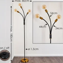 Lampes Dorées-hofstein Lampadaire Hovslund Noir doré, 3 lumières