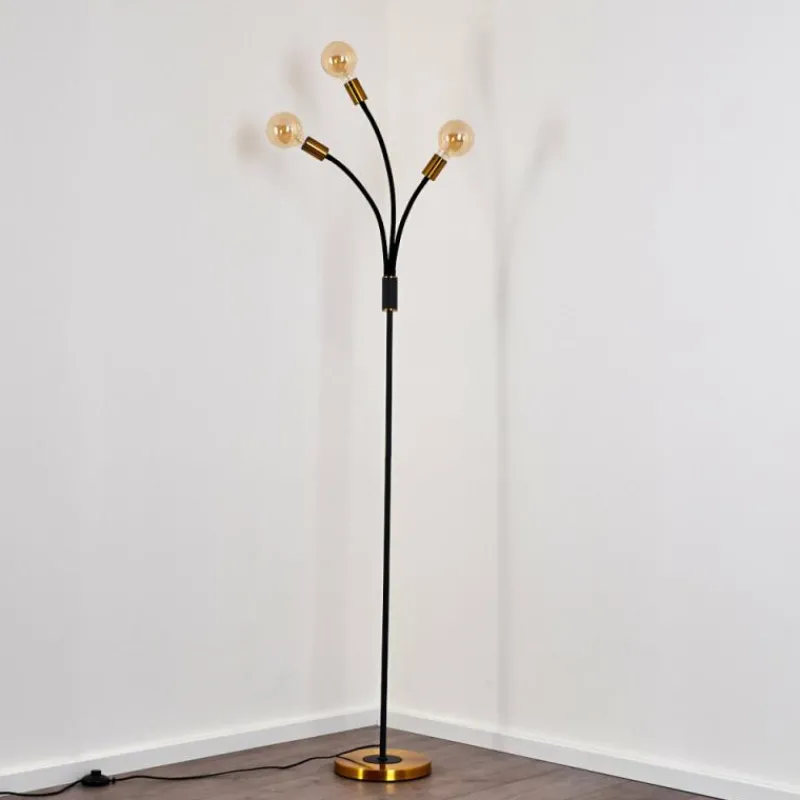 Lampes Dorées-hofstein Lampadaire Hovslund Noir doré, 3 lumières