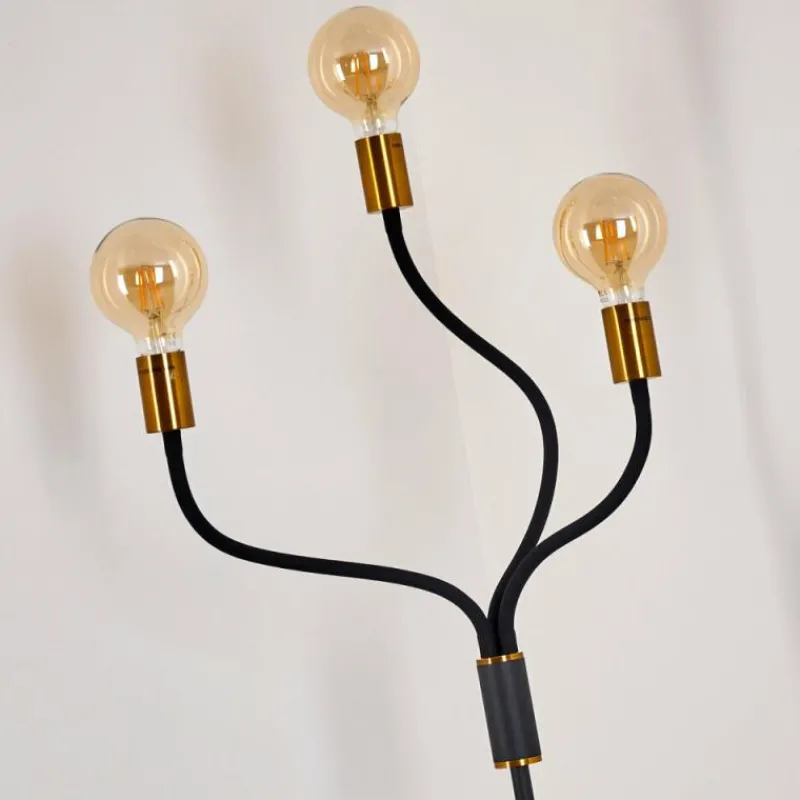 Lampes Dorées-hofstein Lampadaire Hovslund Noir doré, 3 lumières