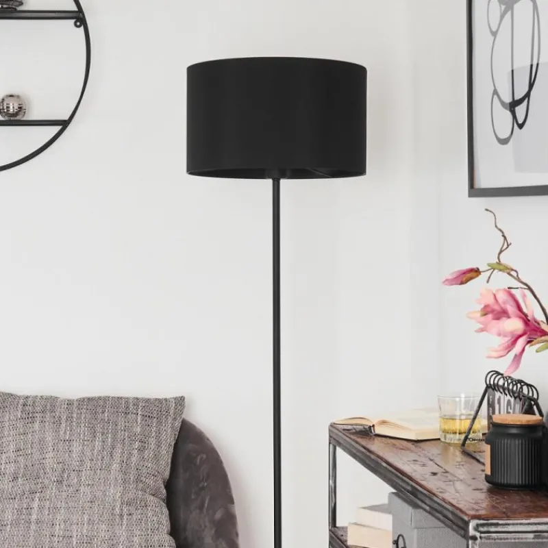 Lampes En Tissu-hofstein Lampadaire Huarate Noir, 1 lumière