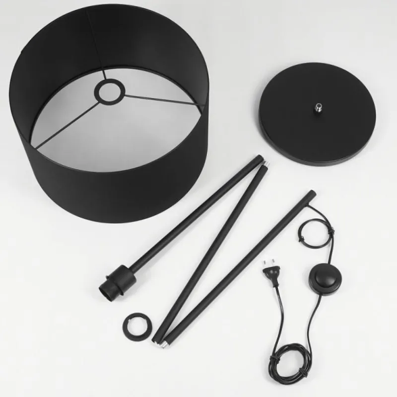 Lampes En Tissu-hofstein Lampadaire Huarate Noir, 1 lumière