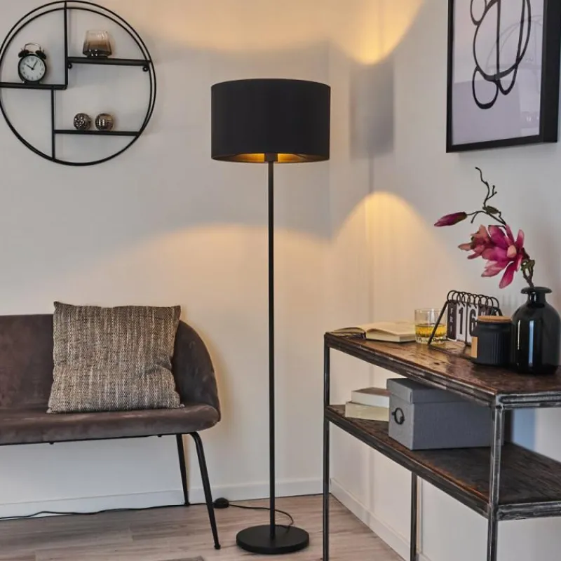 Lampes En Tissu-hofstein Lampadaire Huarate Noir, 1 lumière