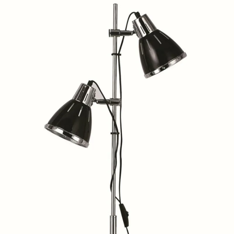 Luminaires Ideallux Lampadaire Ideal Lux ELVIS Noir, 2 lumières* Lampadaires Et Lampes Sur Pied