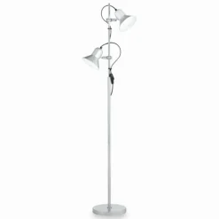 Luminaires Ideallux Lampadaire Ideal Lux POLLY Argenté, 2 lumières* Lampadaires Et Lampes Sur Pied